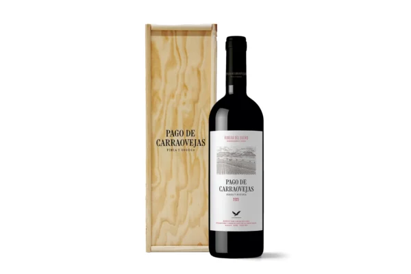 Caja de madera de 1 botella Doble Magnum Pago de Carraovejas 2023 · 300 cl