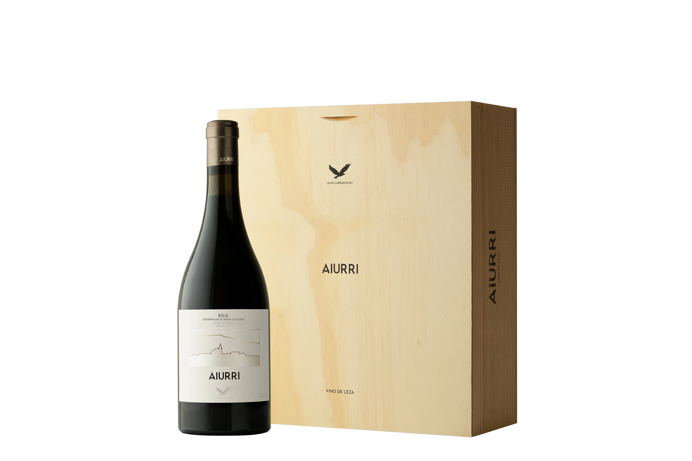 Estuche de madera 3 botellas Aiurri 2023 · 75 cl