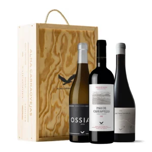 Estuche de madera Alma Carraovejas, Pago de Carraovejas 2023 + Ossian 2023 + Milsetentayseis Tinto 2022
