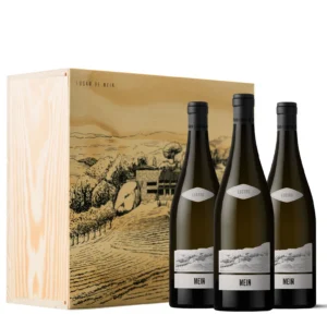 Estuche de madera 3 botellas O Gran Meín Lustro 2019 · 75 cl